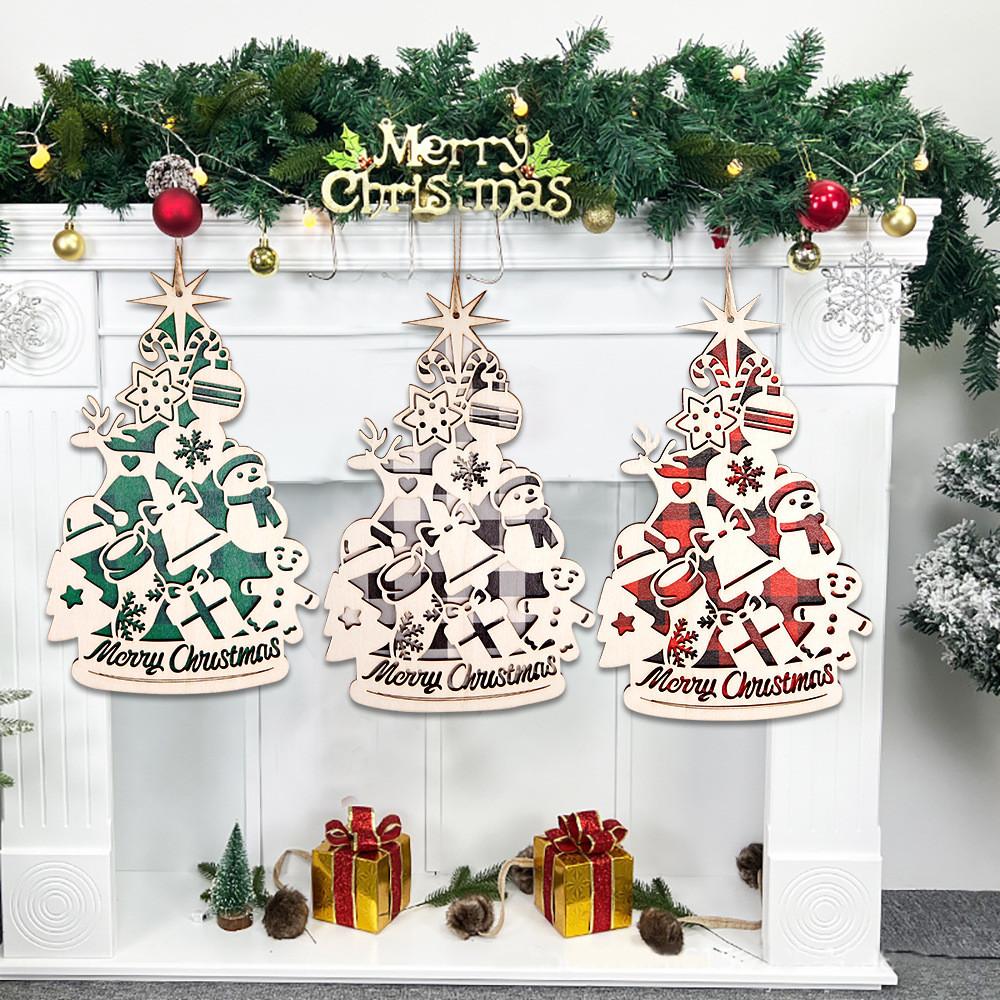 Festliche Holz-Weihnachtsbaumdeko Lebendige Ornamente Für Feiertagsfeiern Ausstellungen Und