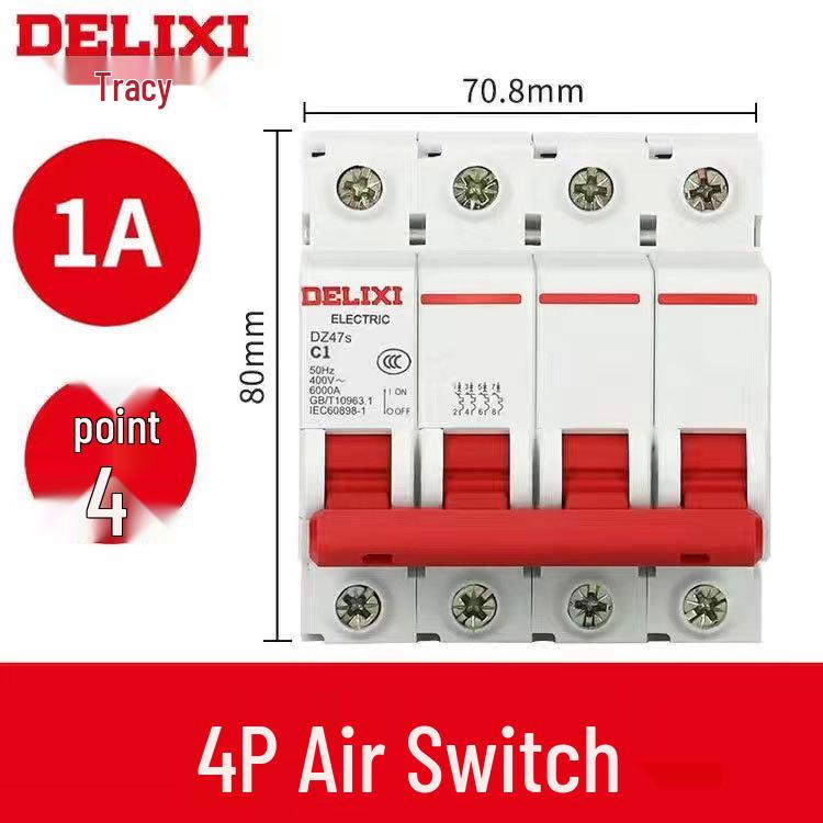Delixi Air Circuit Breaker: 1P, 2P, 3P, 4P Options for Household and Three-Phase Systems (25A, 32A, 40A, 63A)
