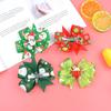 Christmas Barrettes Hair Accessories Printed Hair Clip Christmas Hair Bow For Kids Girls With Clip