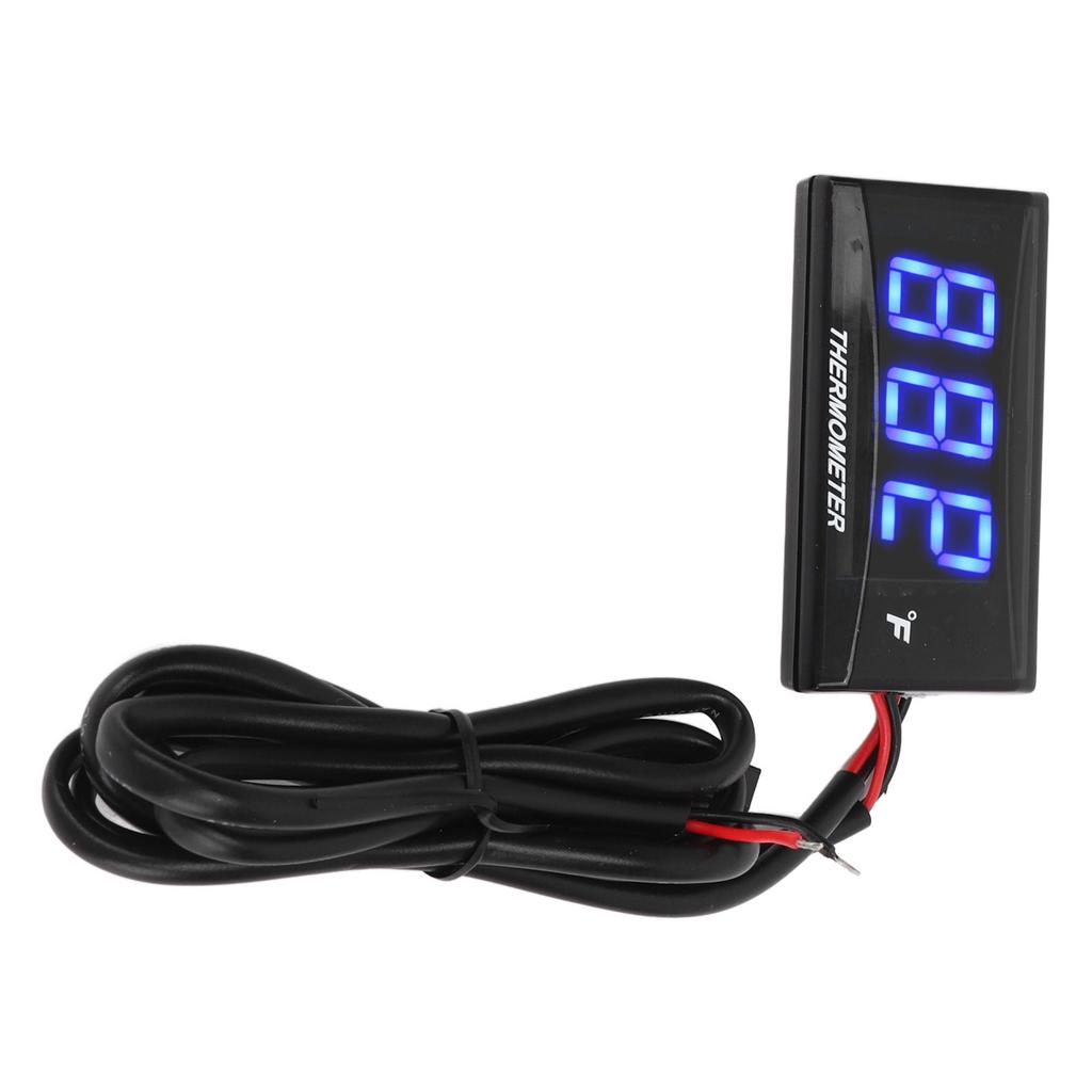 Termometro LCD per Moto Sottile Impermeabile Misuratore Temperatura Acqua con Adattatore Candela 10MM 12V