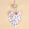1 Set Pet Hat Neckerchief Letter Printing Eye-catching Pet Dogs Hat Bib Birthday Costume Pet Supplies