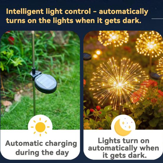 Solar Dandelion Garden Light, Outdoor Solar Powered Dandelion Lamp with Stake, Waterproof Solar Pathway Light for Yard Lawn