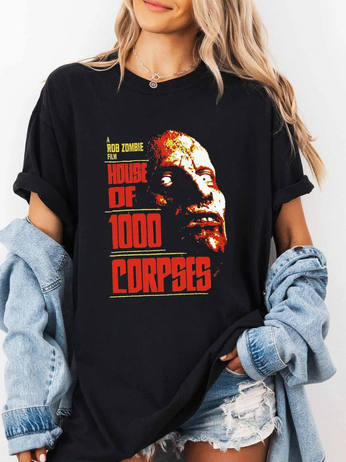 Vintage House of 1000 Corpses Tshirt Horror Movie Tee Graphic Short Sleeve Shirt Unisex Unisex Women Summer S