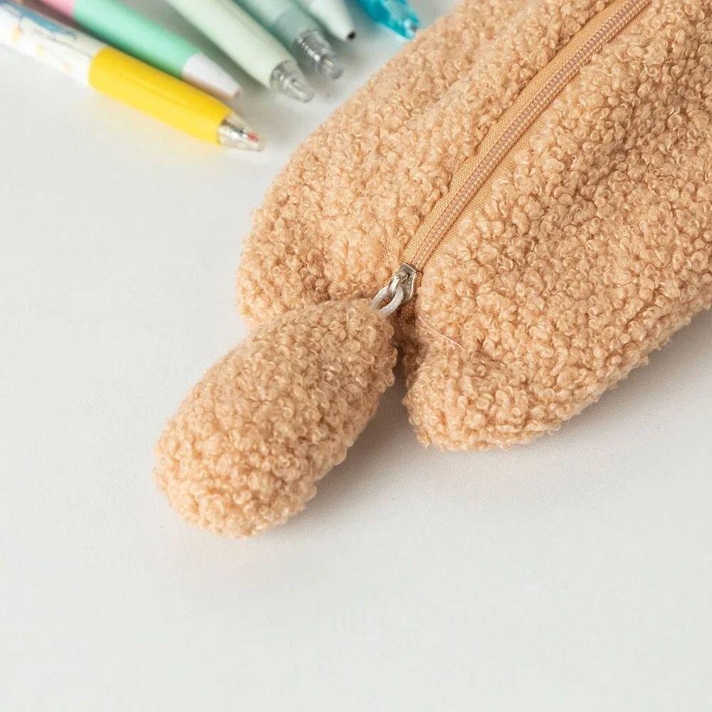 Cute Design Bear Plush Pencil Case Animal Doll Stationery Storage Bag Bear Plush Pen Bag  Children