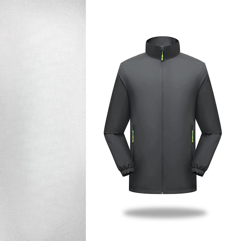 High-end Trench Coat Work Clothes Printed Autumn and Winter Enterprise Team Stand-up Collar Light Jacket