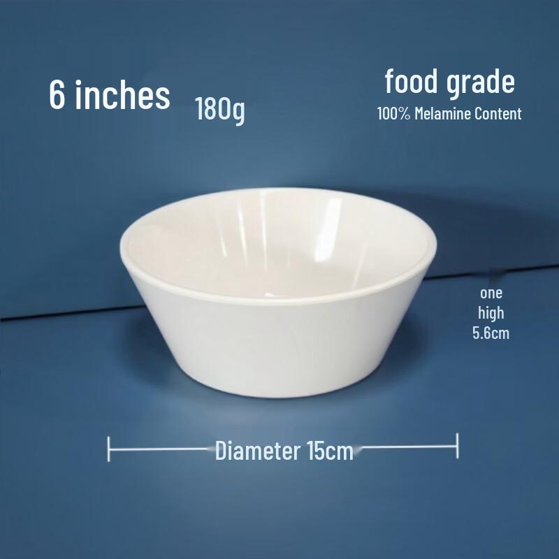 Zhi Shi White A5 Melamine Commercial Bowls (10-Pack)