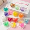 5Pcs Love Heart Squishes Toy Glitter Powder Small Balls Filled Stress Relief Funny Heart-shape