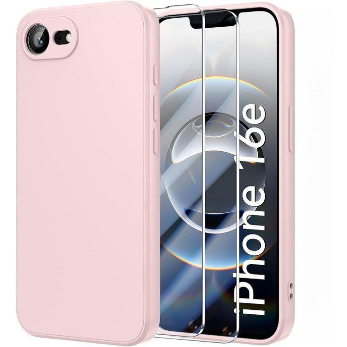 Coque de protection - BOOLING - pour iPhone 16e - Silicone Souple - Anti-Rayures - 2 Verres Trempés