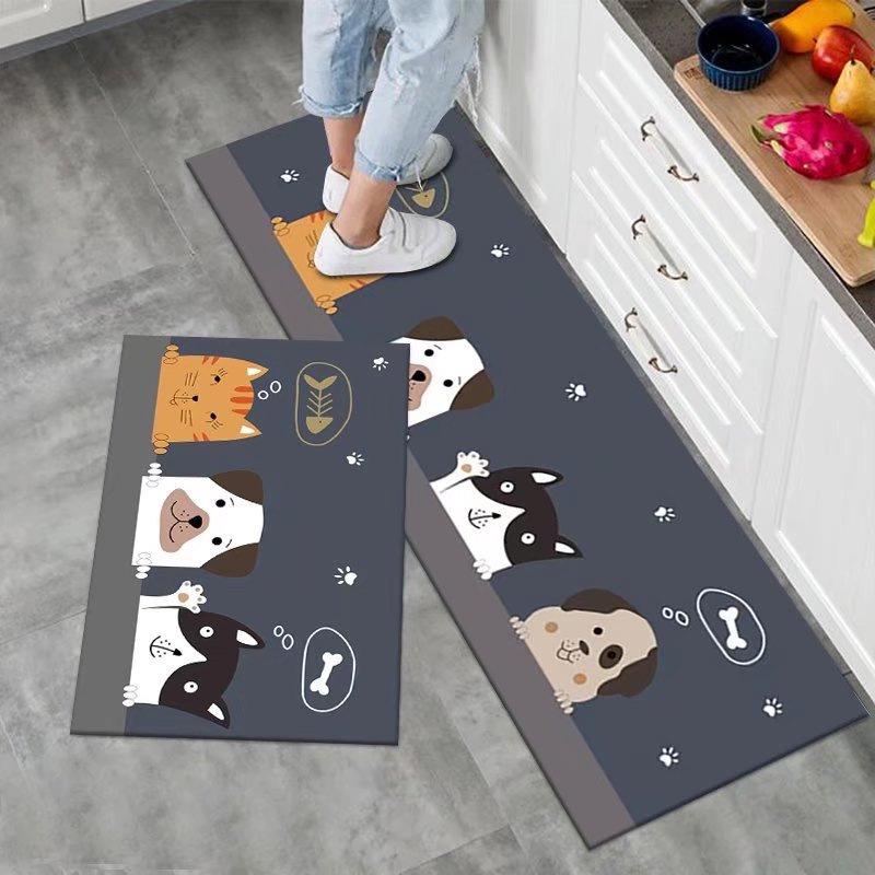 Cute Animal Kitchen Floor Mat - Absorbent & Anti-Slip Long Carpet for Home Entrance