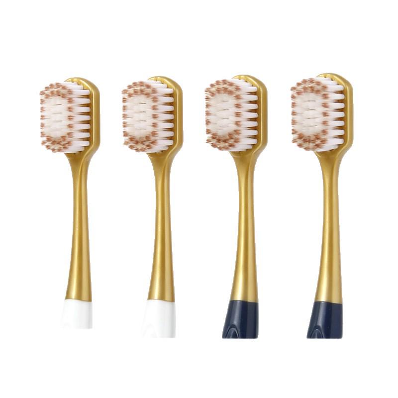 Premium Soft Bristle Toothbrush Set - 6-Pack Family Edition with Wide Head and Fine Bristles for Adults