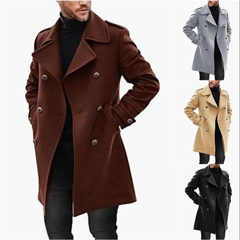 Men S Thickened Warm Woolen Overcoat Winter Casual Outerwear Jacket