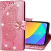 CCSmall for Samsung Galaxy A71 5G Wallet Case Bling for Women Girls, Floral Diamond Cute Butterfly PU Leather Flip Case Cover with Card Slot Holder