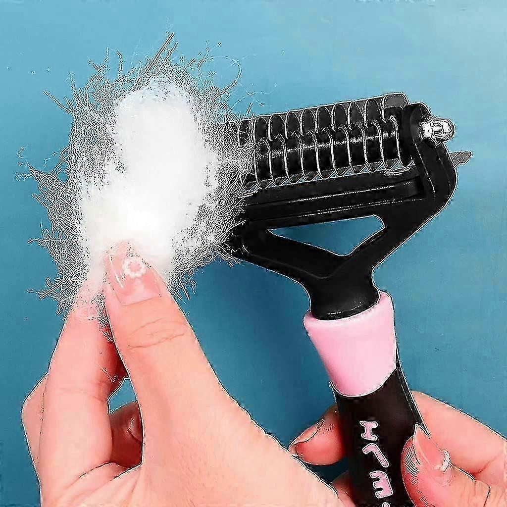 2025 Professional Undercoat Rake Brush for Dogs Cats, PainFree Pet Grooming Rake, Removes Loose Hair