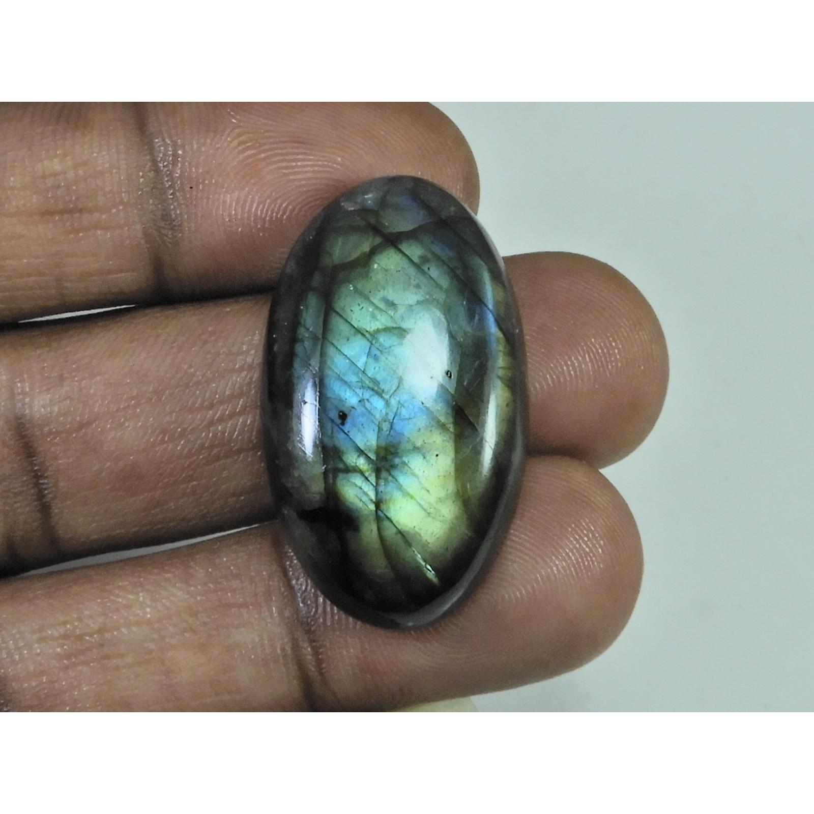 54Cts. Natural Purple Flash Labradorite Oval Cabochon Gemstone 19X33X09MM B-305