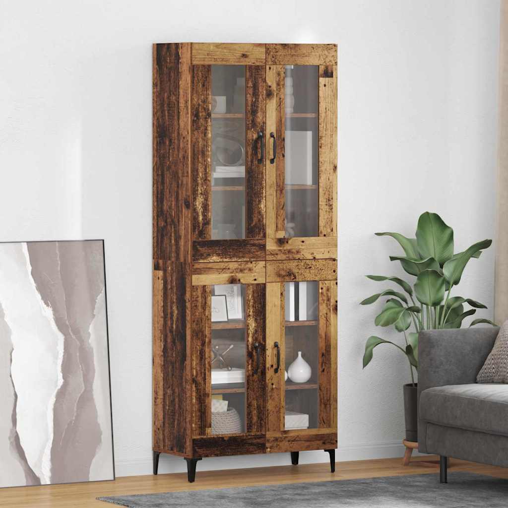 Wall Mounted Highboard Reclaimed Wood Look 27.4 x 13.4 x 70.9 in (L x W x H) Engineered Wood