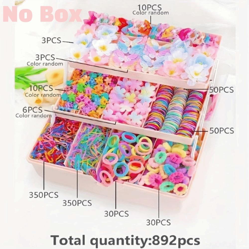 Colorful Hair Accessories Set No Hurt Hair Hair Clips Bow Hair Ties  Princess Gift Set