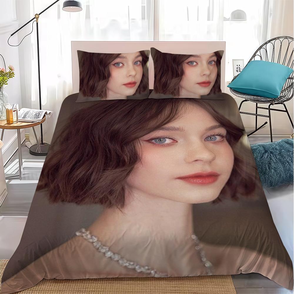 Emma M-Myers American Actress Duvet Cover Set Home Style Bedding Soft Laundry Cotton Bed 3 Piece Set Student Dormitory Gift