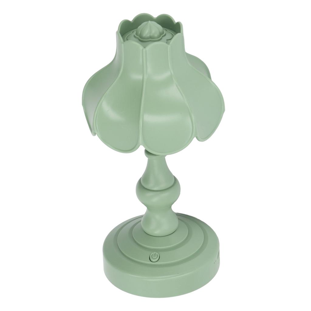 Flower Night Lamp Bedroom   Retro Table Bedside LED Eye Protective Light Rechargeable for Studying