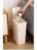 Press-Type Large Capacity Trash Can with Lid for Living Room, Kitchen, Bathroom, or Toilet - Hands-Free Operation