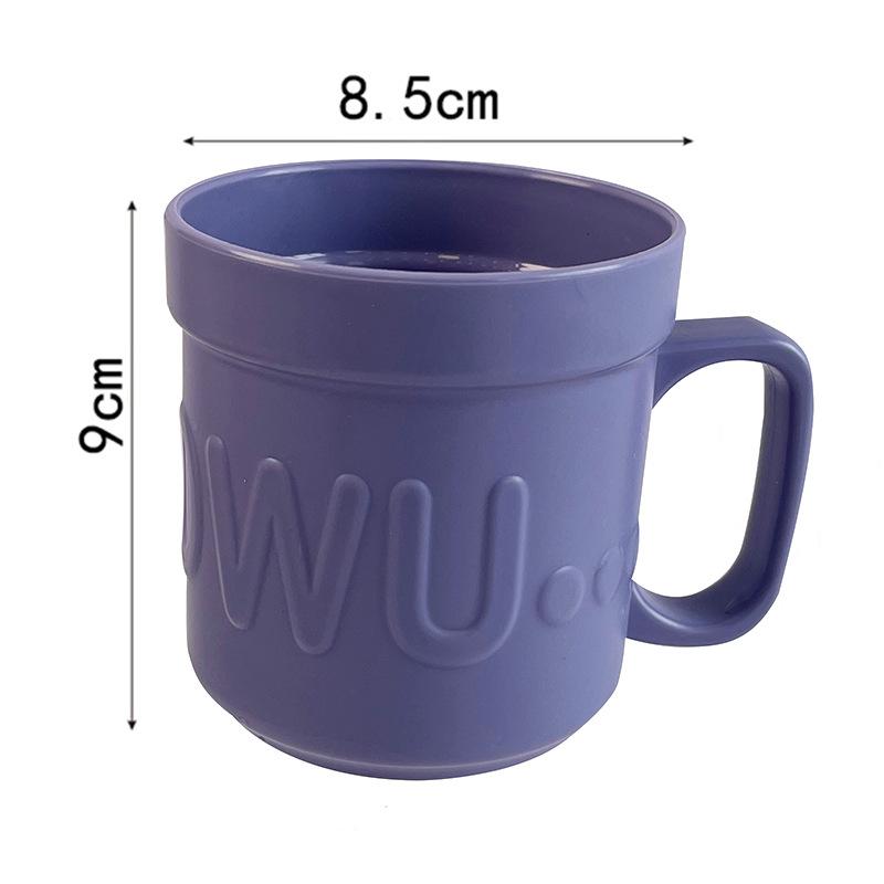 Simple Letters Cup PP Line Handle Cup Milk Coffee Plastic Water Cup Travel Funny Mug Kids Children Christmas Party Gift Cup 1pc