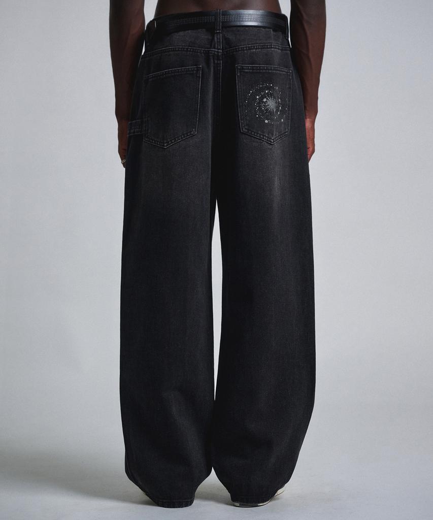 Kaneitei Milkyway Wide Denim Pants (Black)
