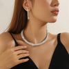 Bridal Three-piece Set, Earrings, Collar, Open Bracelet Set, Live Broadcast Full of Diamond Claw Chains, Jewelry Necklaces, Women