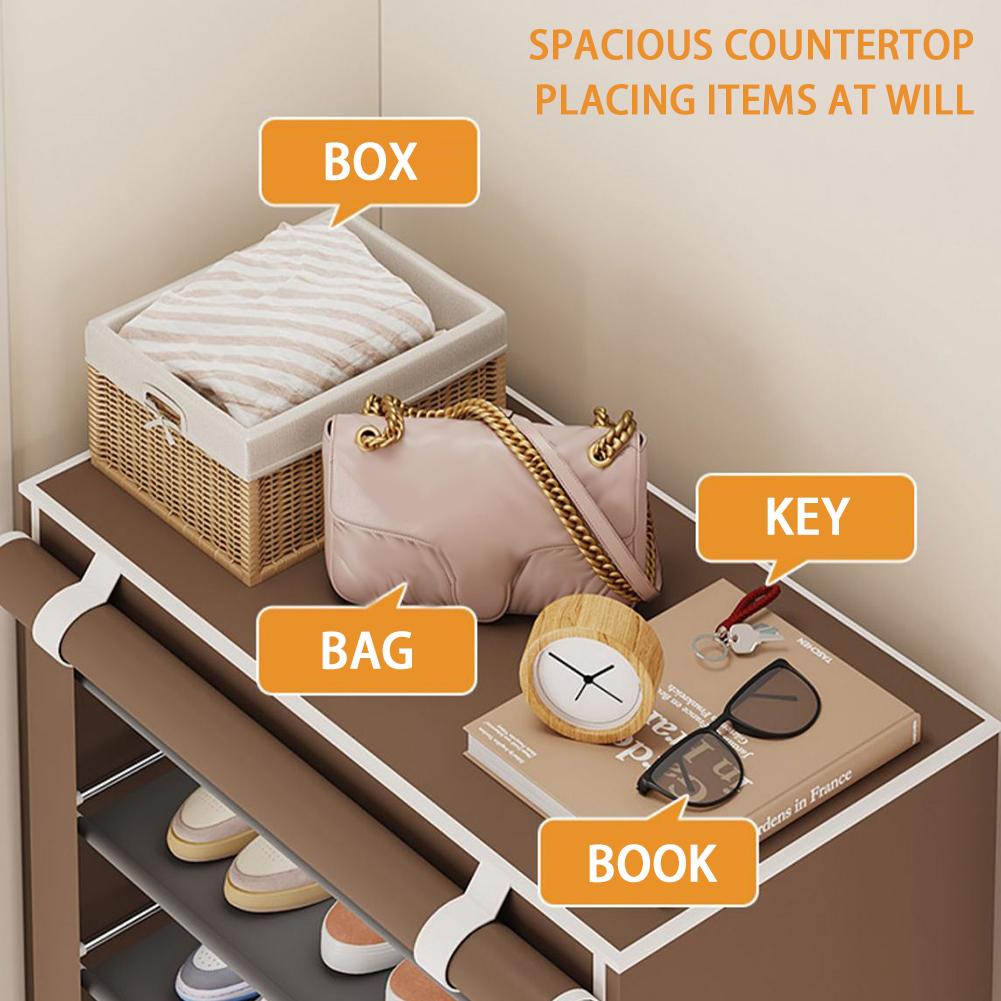 Shoe Rack with Dustproof Cover 4 Tier Multipurpose Shoe Rack Multiuse Wide Space Storage Rack for Footwear