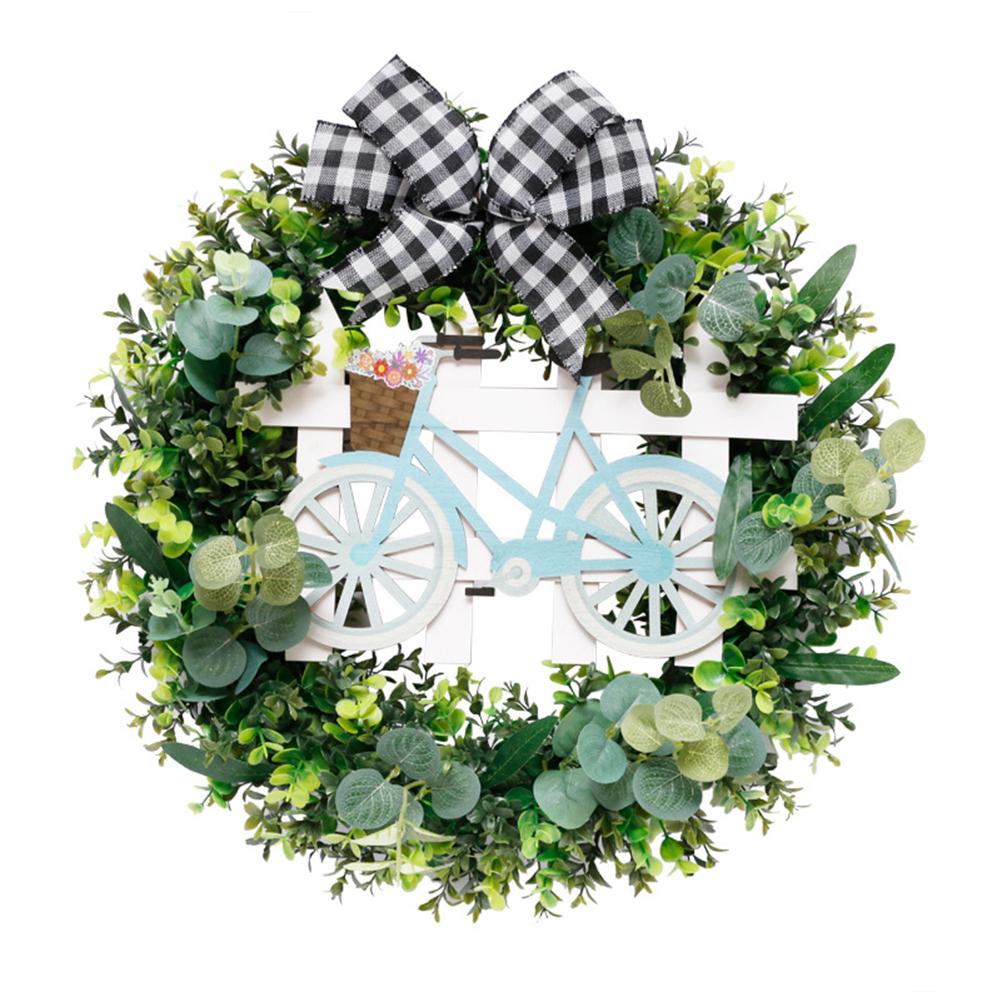 Artificial Green Plant Garland Simulation Wall Hanging Leaf Wreaths Door Decoration