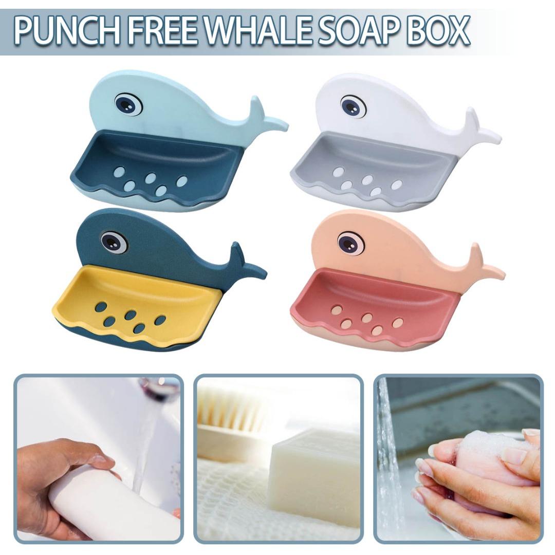 

Idh Форма Кита Присоска Держатель для мыла Ванная комната Душевая кабина Сливной лоток