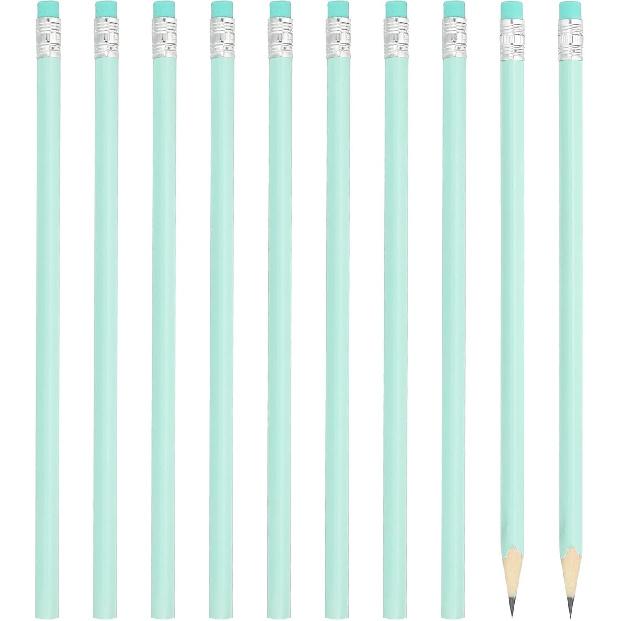 PATIKIL Round Pencils, 24 Pack HB Graphite Pencils with Eraser Wood Pencils Cute Pencil for Classroom Teacher Office Supplies, Pink