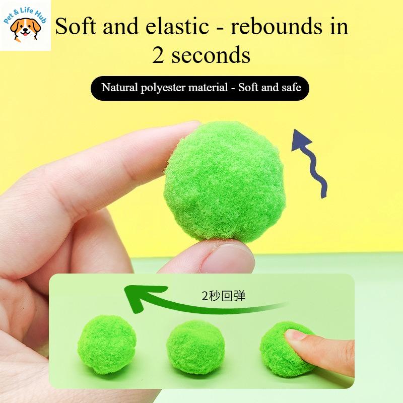 Cat Toy Interactive Entertainment Toy Gun Plush Ball Shooting Gun Silent Polyester High Elasticity Ball Cat Teasing stickDog Toy
