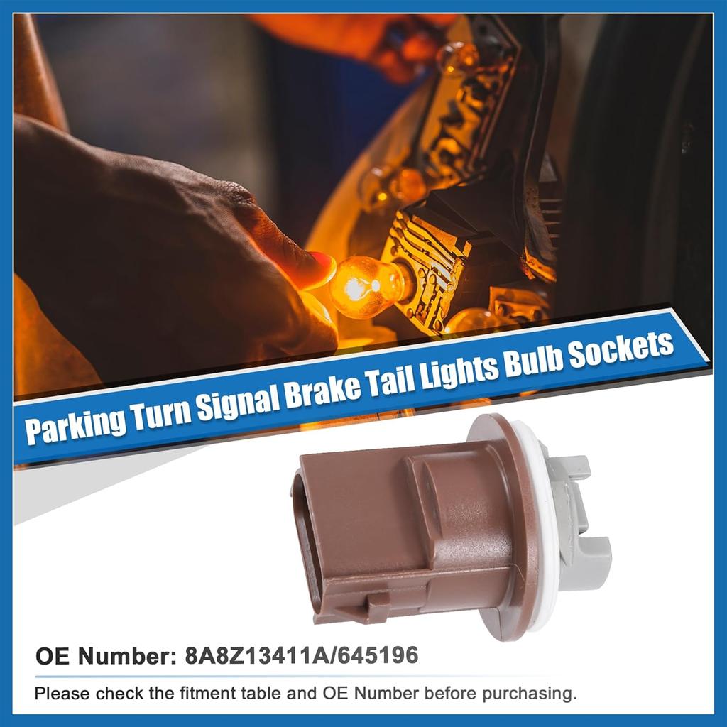 2pcs No.8A8Z13411A/645196 Parking Turn Signal Brake Tail Lights Bulb Sockets for Ford F-150 04-10 for Ford F-250 F-350 F-450 Super Duty for Ford