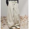 ICH MODE Women's Pleated Wide-Leg Cotton Pants