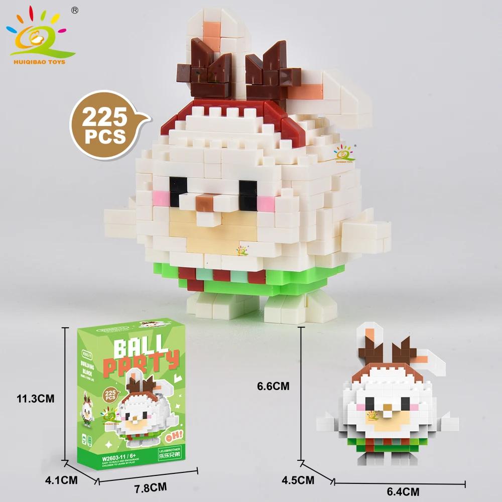 HUIQIBAO MOC Tier Mikro-Baustein Mini Niedlich 3D Diamant Modellstein DIY Stadtbau Spielzeug für Kinder Schreibtischdekoration