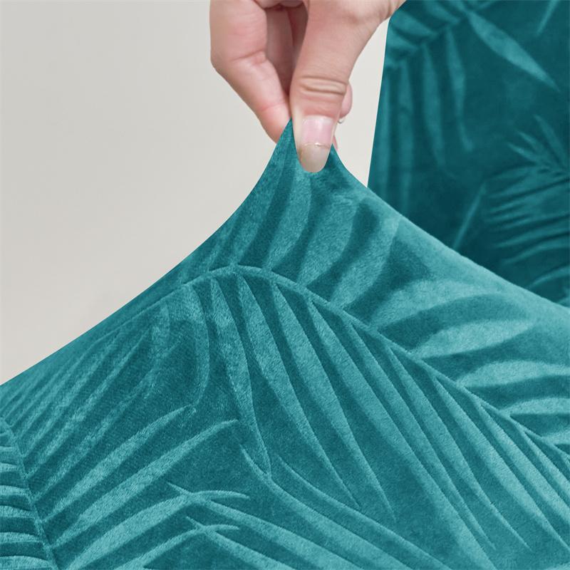 1/4Pcs Soft Velvet Dining Chair Cover Leaves Jacquard Chair Slipcover Elastic Solid Color Seat Protector Case Housse De Chaise