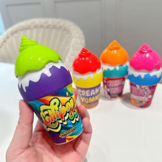 Bubble Bottle Toys Mini Ice Cream Shape Portable Bubble Bottle Non-Spill Inverted Design Machine Blower Maker for Kids Outdoor Play Picnic Fun Party