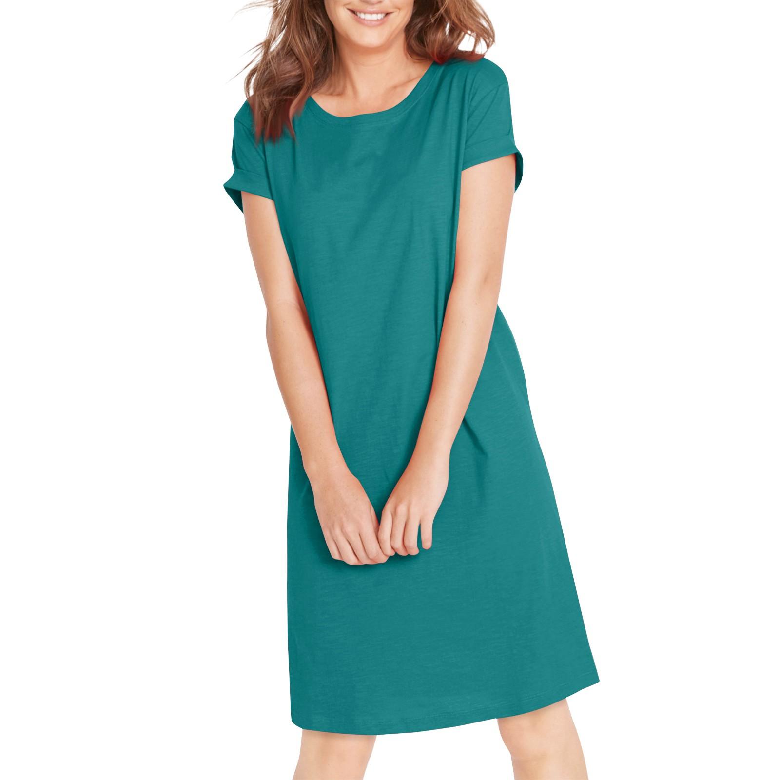 

Женские летние платья, повседневные сарафаны с коротким рукавом и круглым вырезом, купальник, простое свободное платье XL бирюзовый