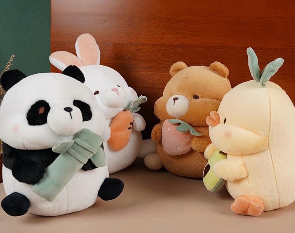 Plush Animals, Cuddly Stuffed Animals, Panda, Rabbit, Duck, Bear, Animal Family, Kids' Favorite, Birthday Gift, Interior Decor, Body Pillow, Fluffy,