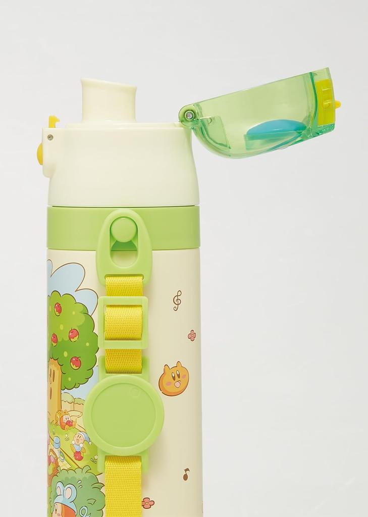 Skater Water Bottle for Kids, Direct Drinking, 470ml, Kirby Star Design, Picnic, Boys, Insulated, Stainless Steel, Lightweight, Sports Bottle, Kids,