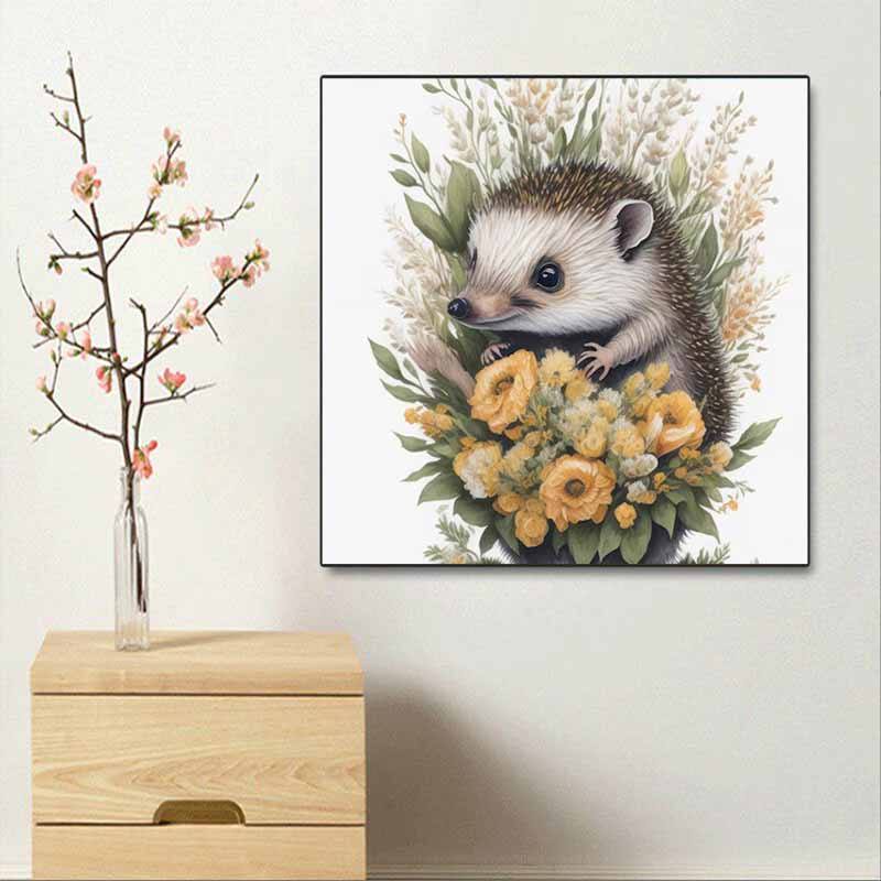 Noutate 5D DIY Pictură cu Diamante Cerc Complet "Arici și Carte" Broderie Cusătură în Cruce Decor Acasă Cadou