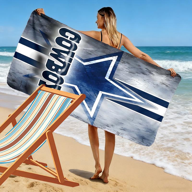 Cowboys Football Print Beach Towel, Large Soft Quick Dry Towel for Beach Camping Swimming