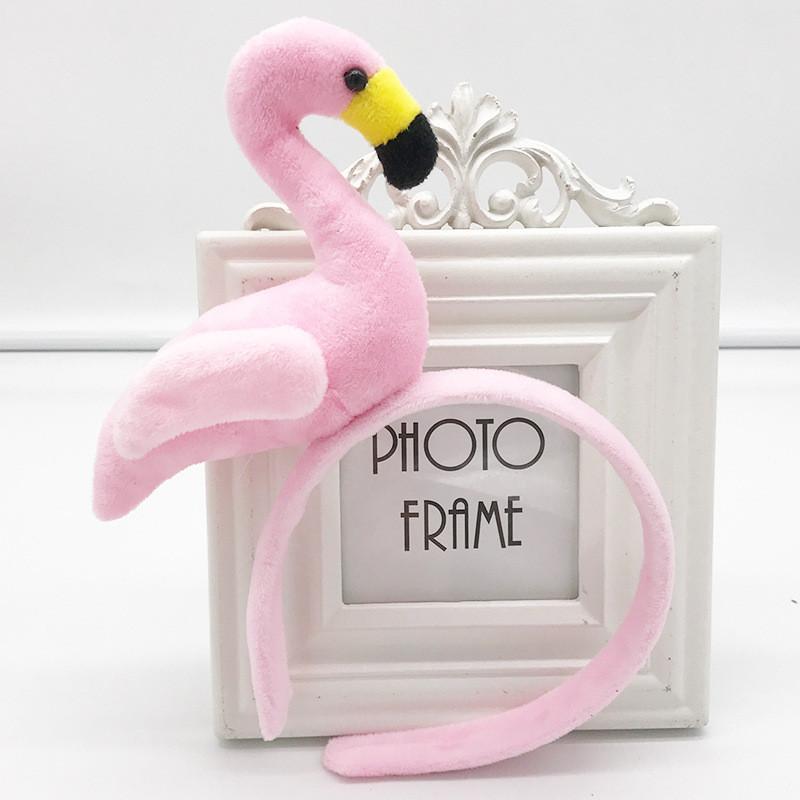 

Kawaii Flamingo Headband Handmade Soft Plush For Gift And Festival Celebrations Pink