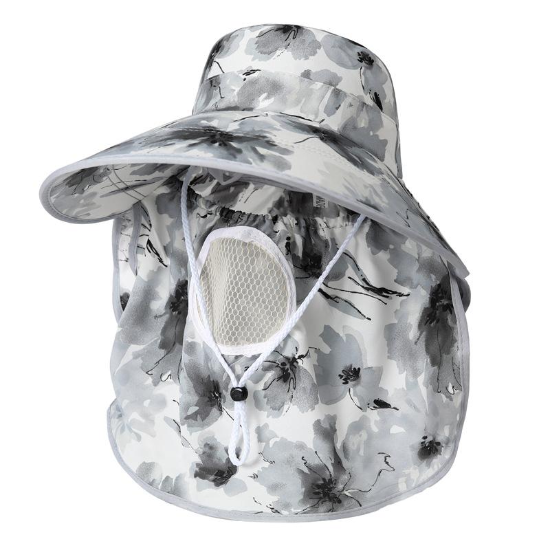 Шляпа Женская Летняя Защита Лица Шляпа для Защиты от Солнца На Открытом Воздухе Отдых Путешествия Защита Шеи Шляпа для Защиты от Солнца Пасторальная Рабочая Шляпа для Сбора Чая Шляпа от Солнца M(56-58cm)