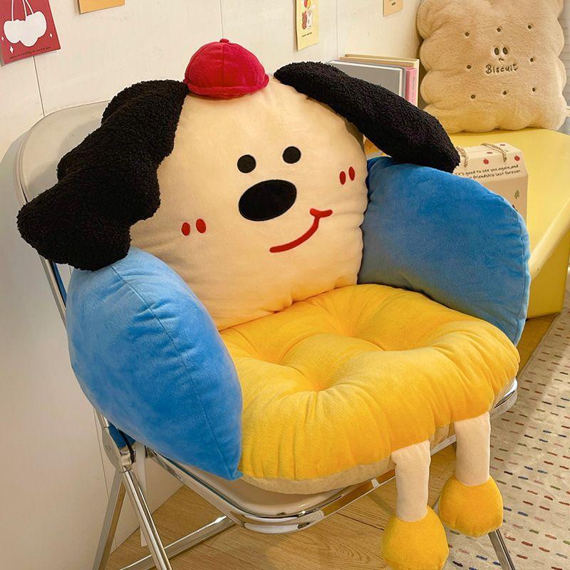Cute cartoon seat cushion with half surround waist protection dormitory office backrest cushion children's winter thick cushion