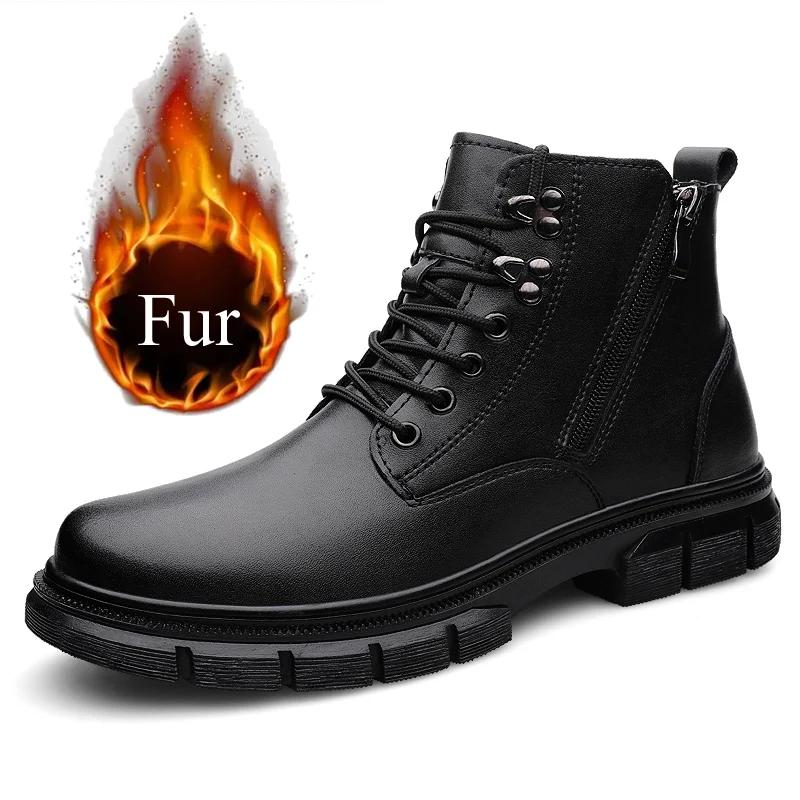 

Натуральная кожа зимние новые бархатные теплые мужские ботинки челси ботильоны для мужчин нескользящая платформа мужская повседневная обувь в британском стиле 47