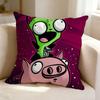 Animation IInvader ZZim GGIR  Square DoubleSided printed Pillow Case Bedroom Bedside Pillow Sofa Cushion Cover
