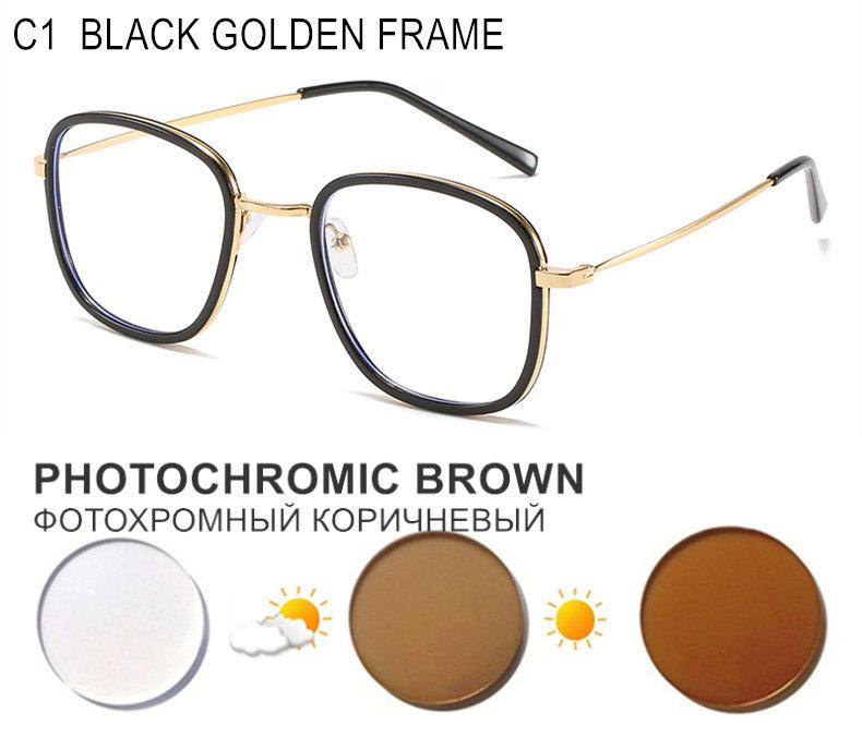 Prescription Glasses For Myopia Women Men Photochromic Or Blue Light Blocking Lenses Nearsighted Or Astigmatism Custom UF144