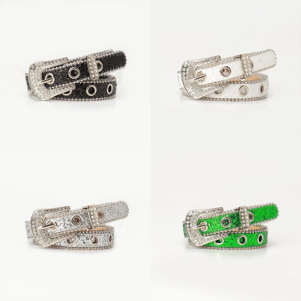 Y2k Punk Leather Belt For Women With Alloy Buckle And Rhinestone Details For Street Style Fashion