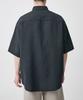MUSINSA STANDARD Relaxed Linen-Like Short Sleeve Shirt [Dark Gray]