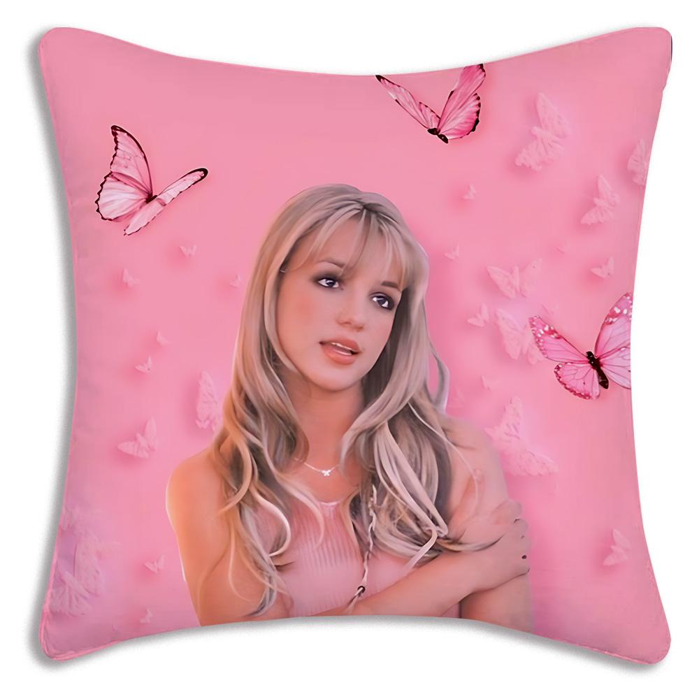 Star d-De Britneys-Spears Singer Pillow Covers Cartoon Sofa Decorative Home Double-sided Printing Short Plush Cute Cushion Cover